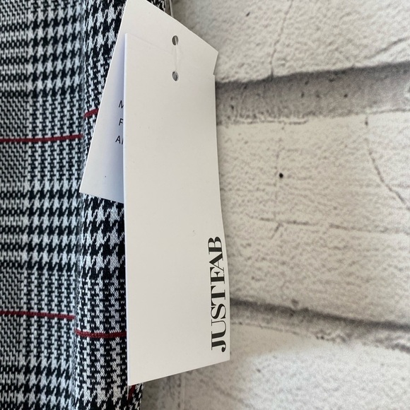 JustFab Plaid High Waisted Pants Trousers size Medium - Picture 5 of 10